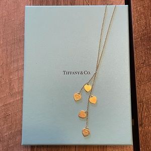 Rare 18k Gold Tiffany & Co. Return to Tiffany Hearts mini lariat drop necklace